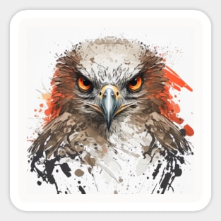 Falcon Portrait Animal Painting Wildlife Outdoors Adventure Sticker